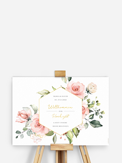 Willkommensschild Soft Florals