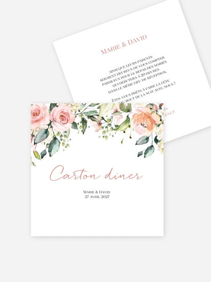 Carton d'invitation Soft Florals