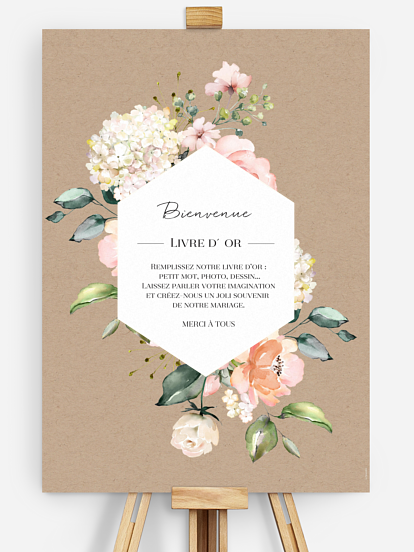 Affiche livre d'or mariage Soft Florals