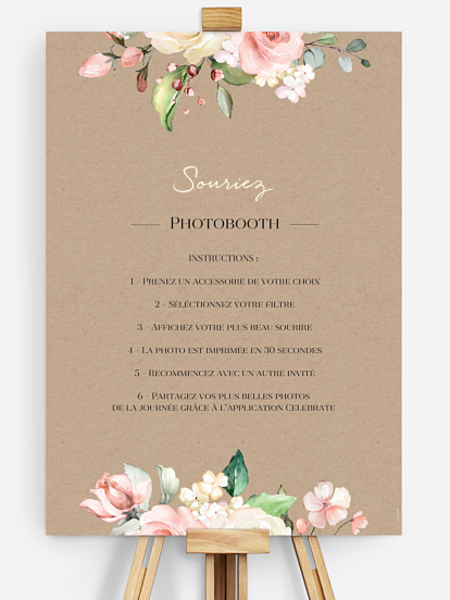 Affiche photobooth mariage Soft Florals