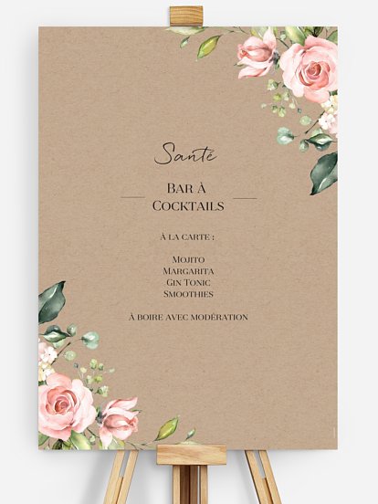 Affiche cocktail Soft Florals