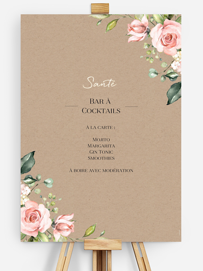 Affiche cocktail Soft Florals