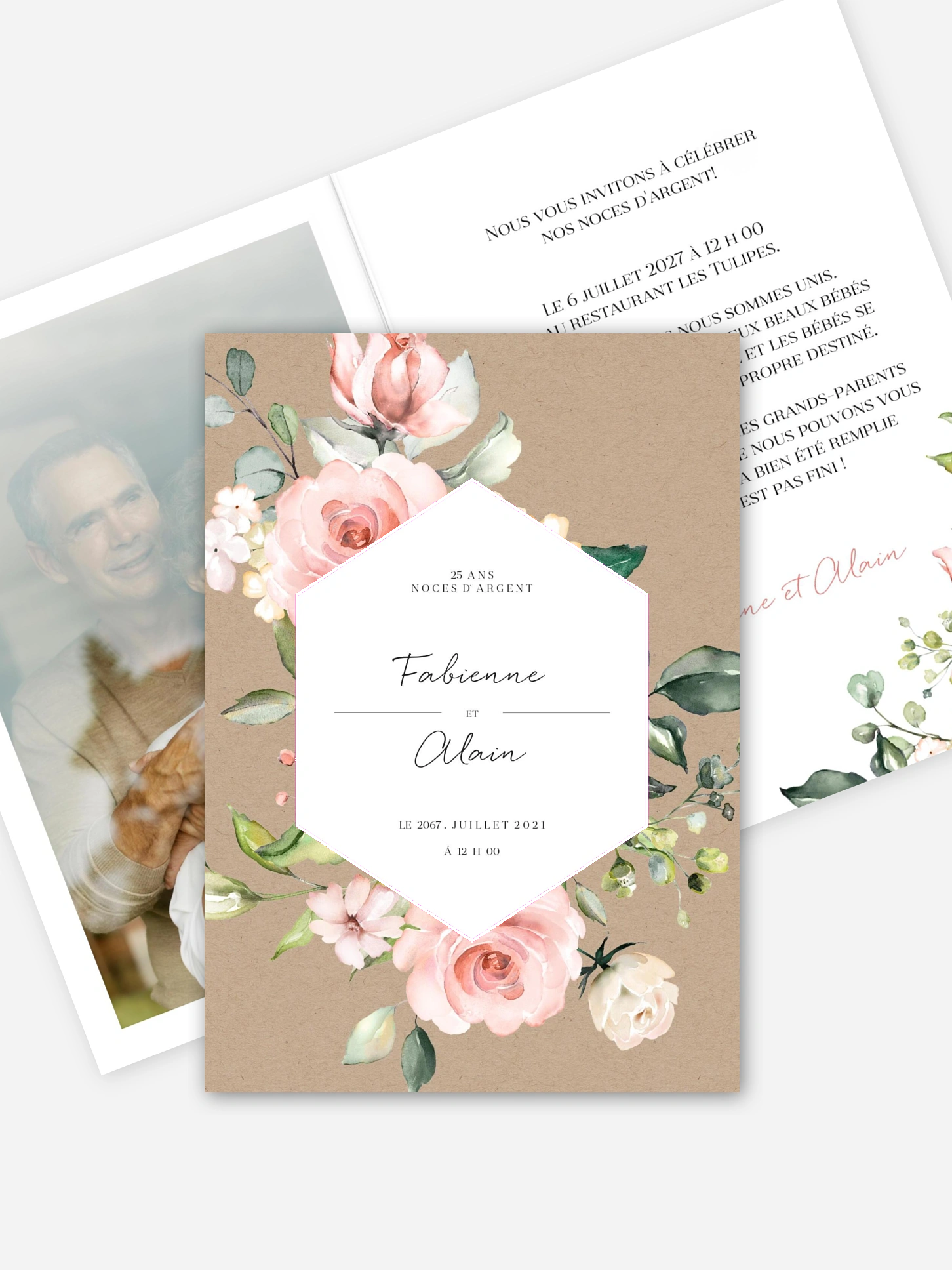 Invitation anniversaire mariage 25 ans Soft Florals
