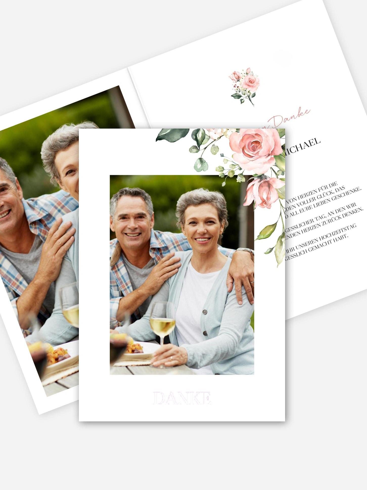 Danksagung zur Silberhochzeit Soft Florals