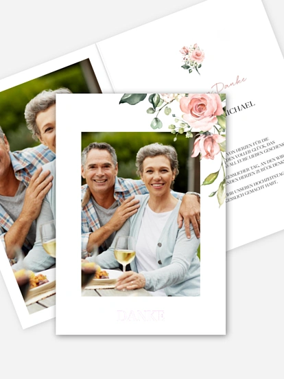 Danksagung zur Silberhochzeit Soft Florals