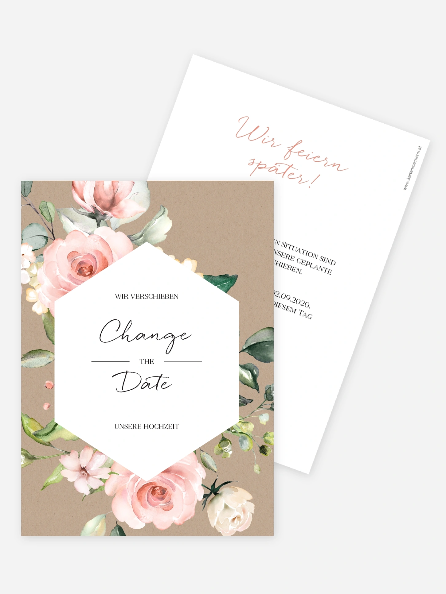 Change-the-Date Karte Soft Florals