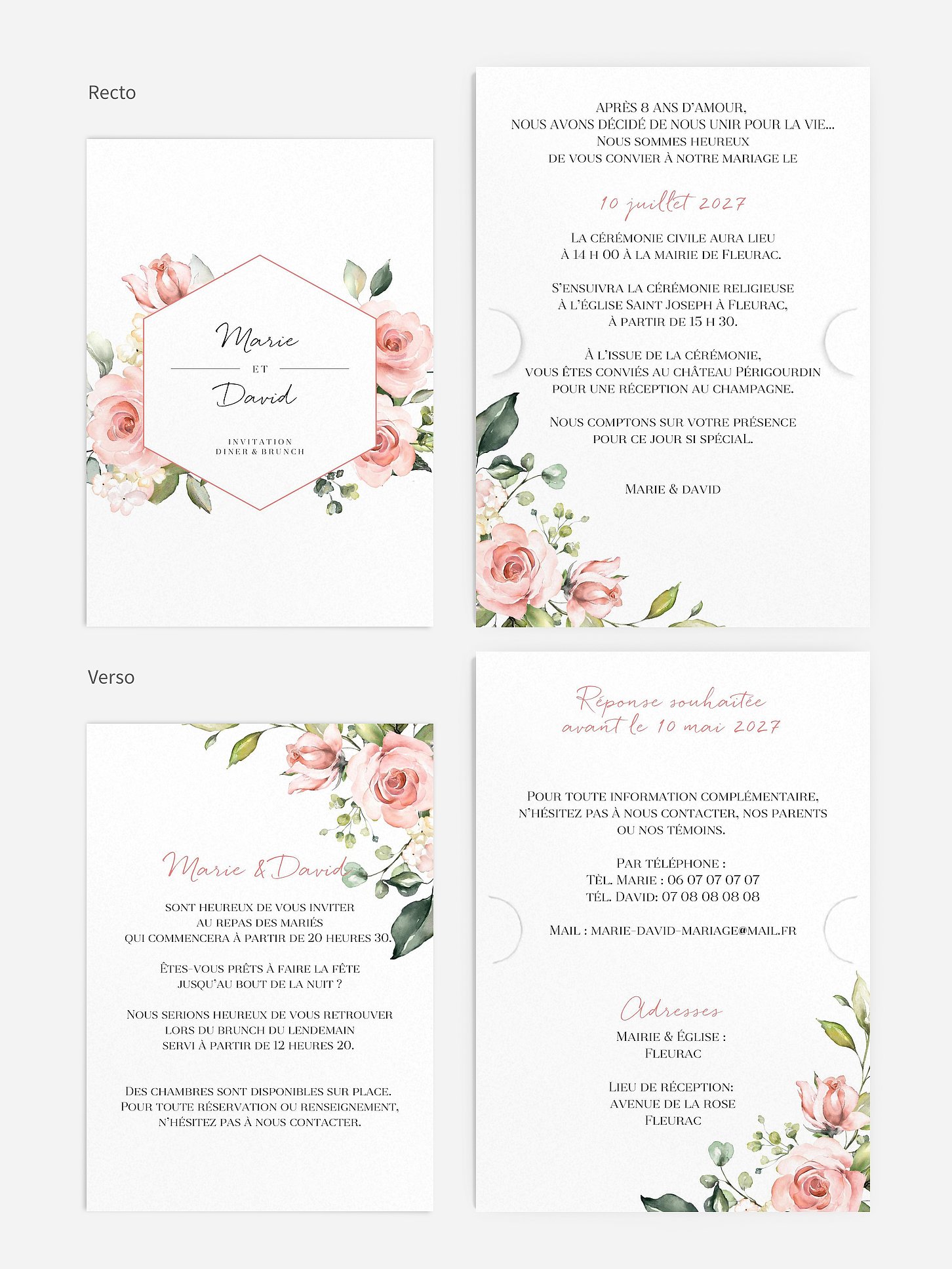 Faire-part de mariage Soft Florals