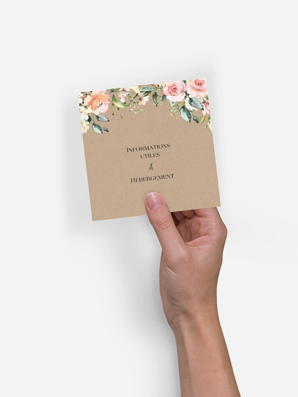 Carton information hébergement Soft Florals