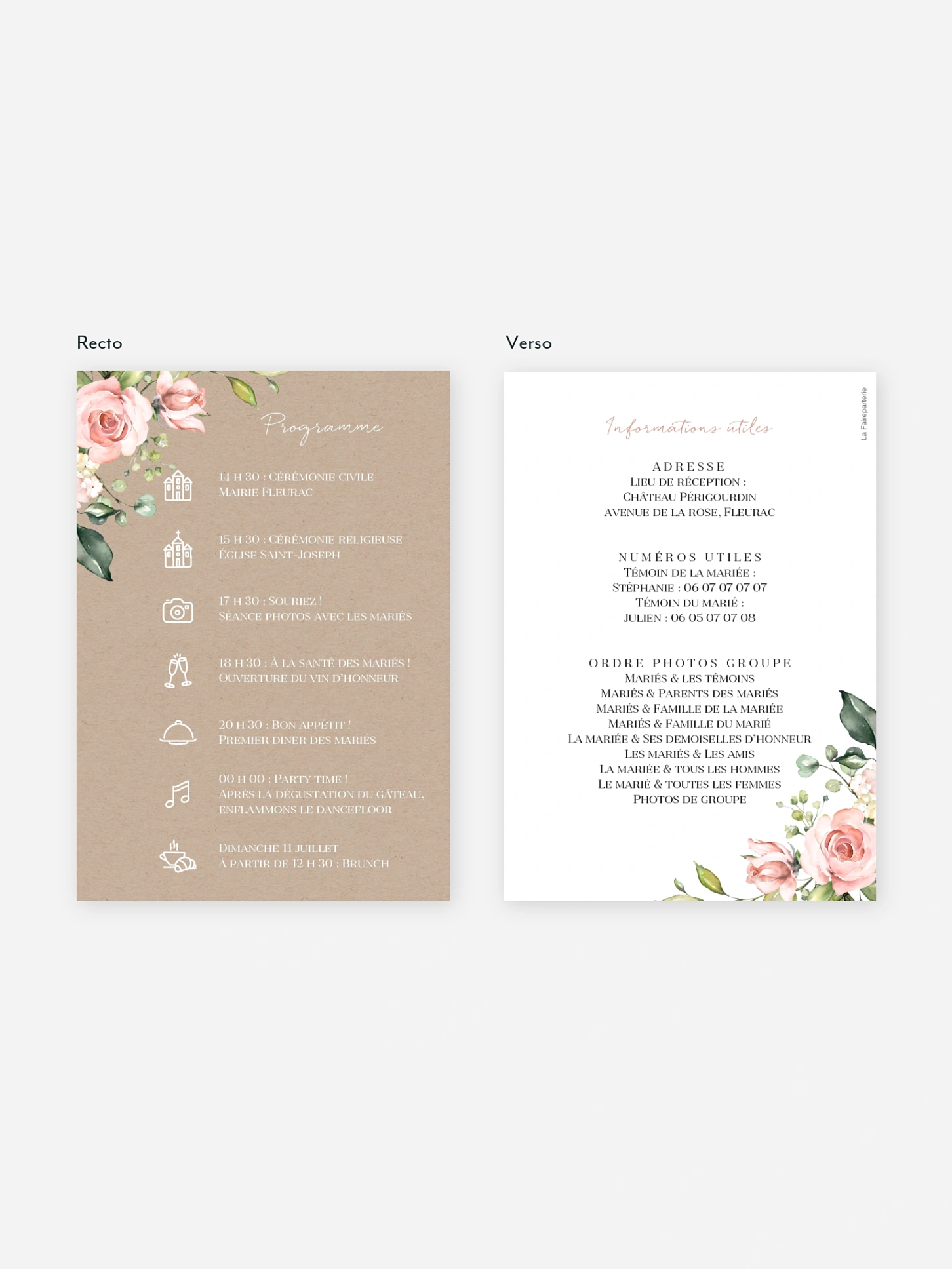 Programme mariage Soft Florals