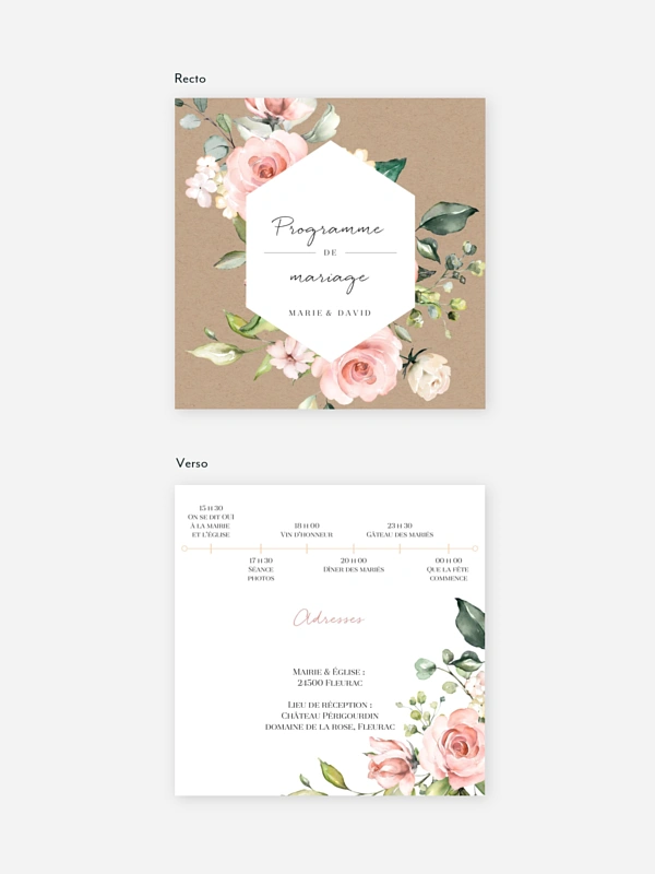 Programme mariage Soft Florals