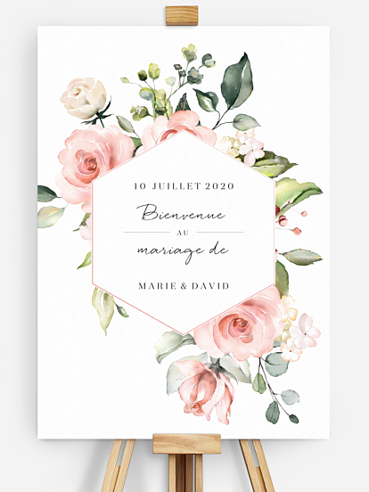 Poster bienvenue mariage Soft Florals