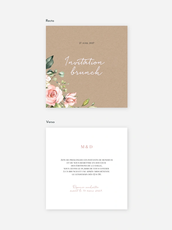 Carte brunch Soft Florals