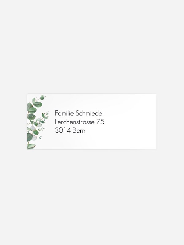 Absenderaufkleber Trauer Green Minimal