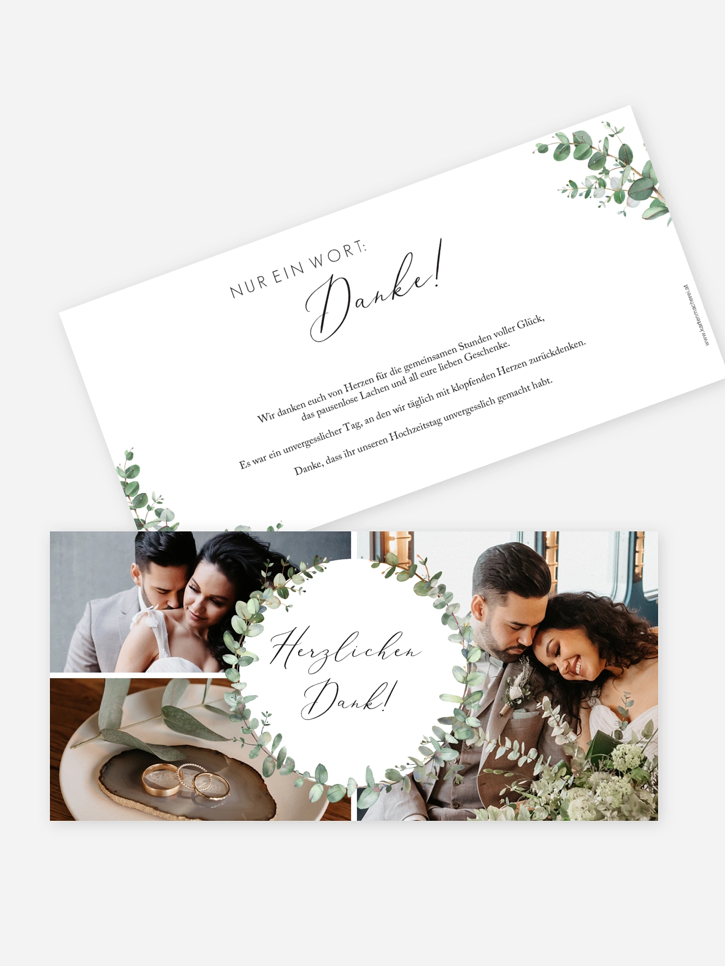 Dankeskarte Hochzeit Green Minimal