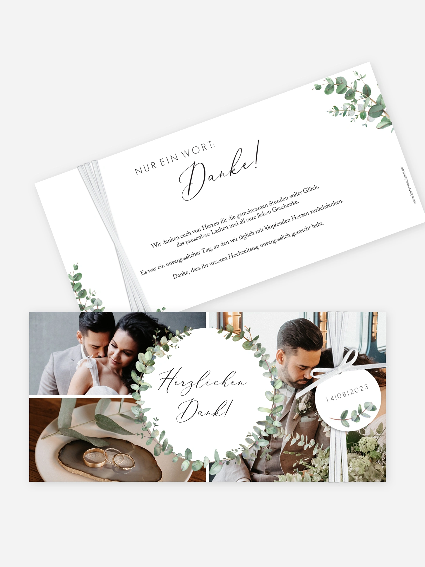 Dankeskarte Hochzeit Green Minimal