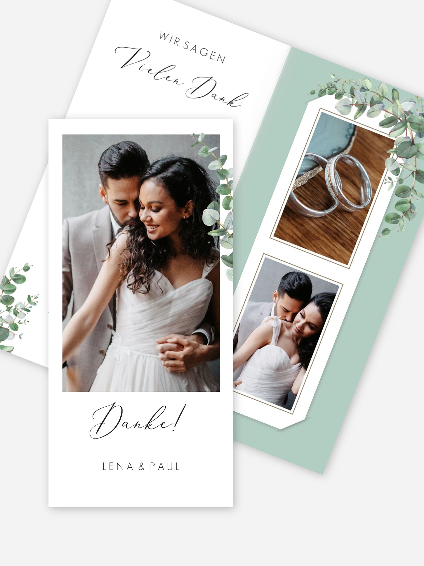 Dankeskarte Hochzeit Green Minimal