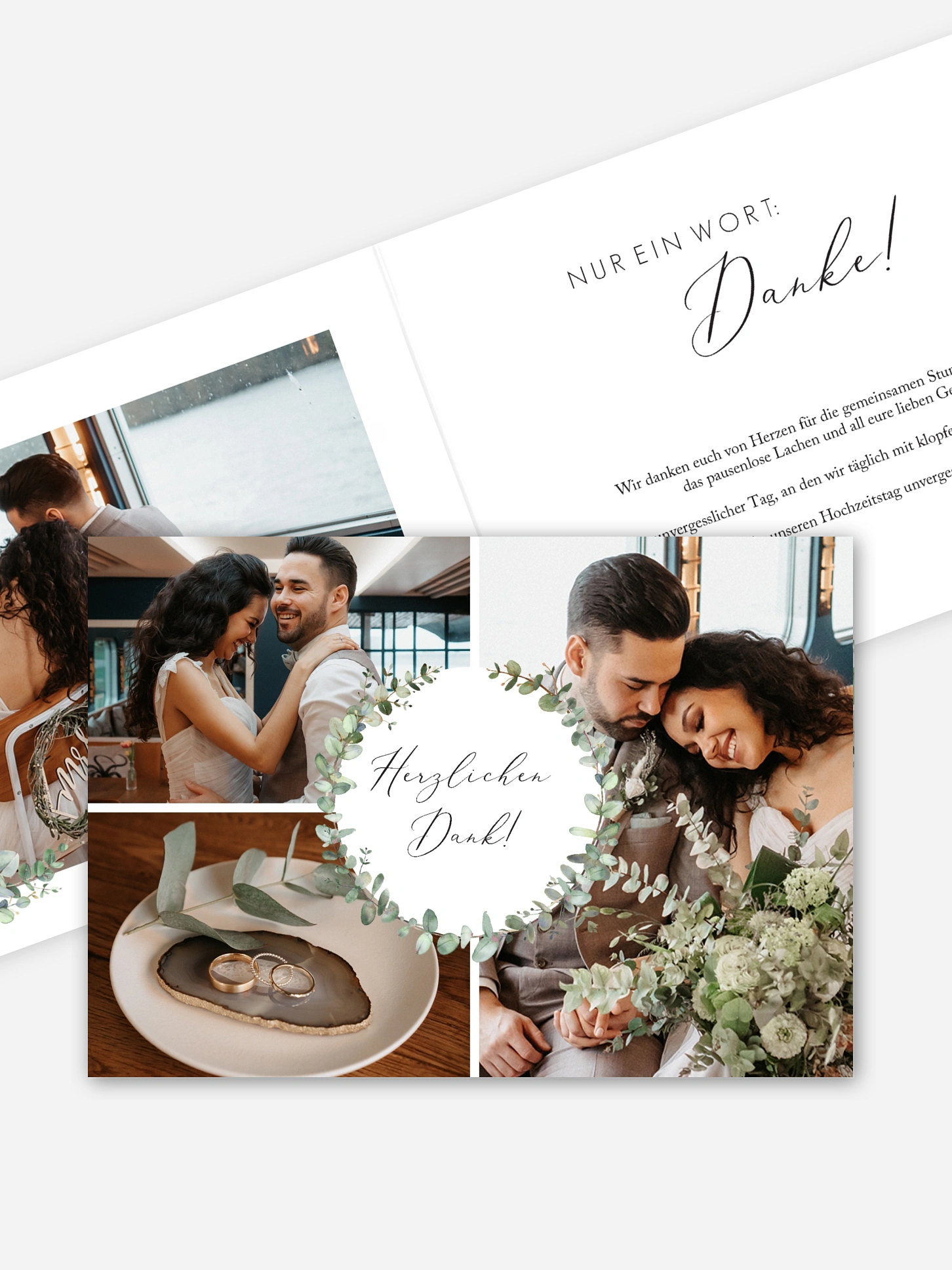 Dankeskarte Hochzeit Green Minimal