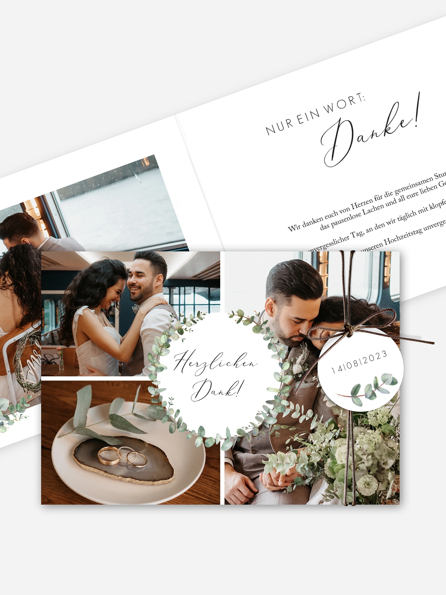 Dankeskarte Hochzeit Green Minimal