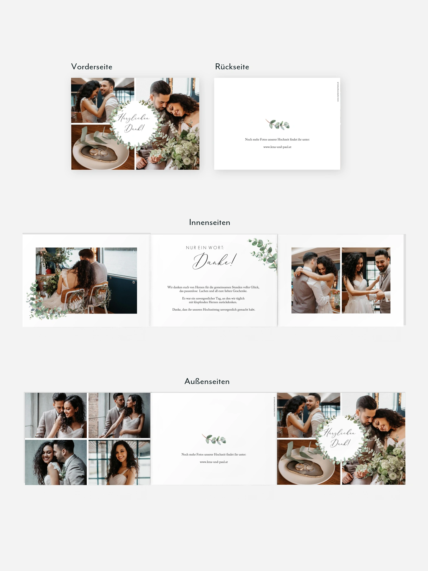 Dankeskarte Hochzeit Green Minimal