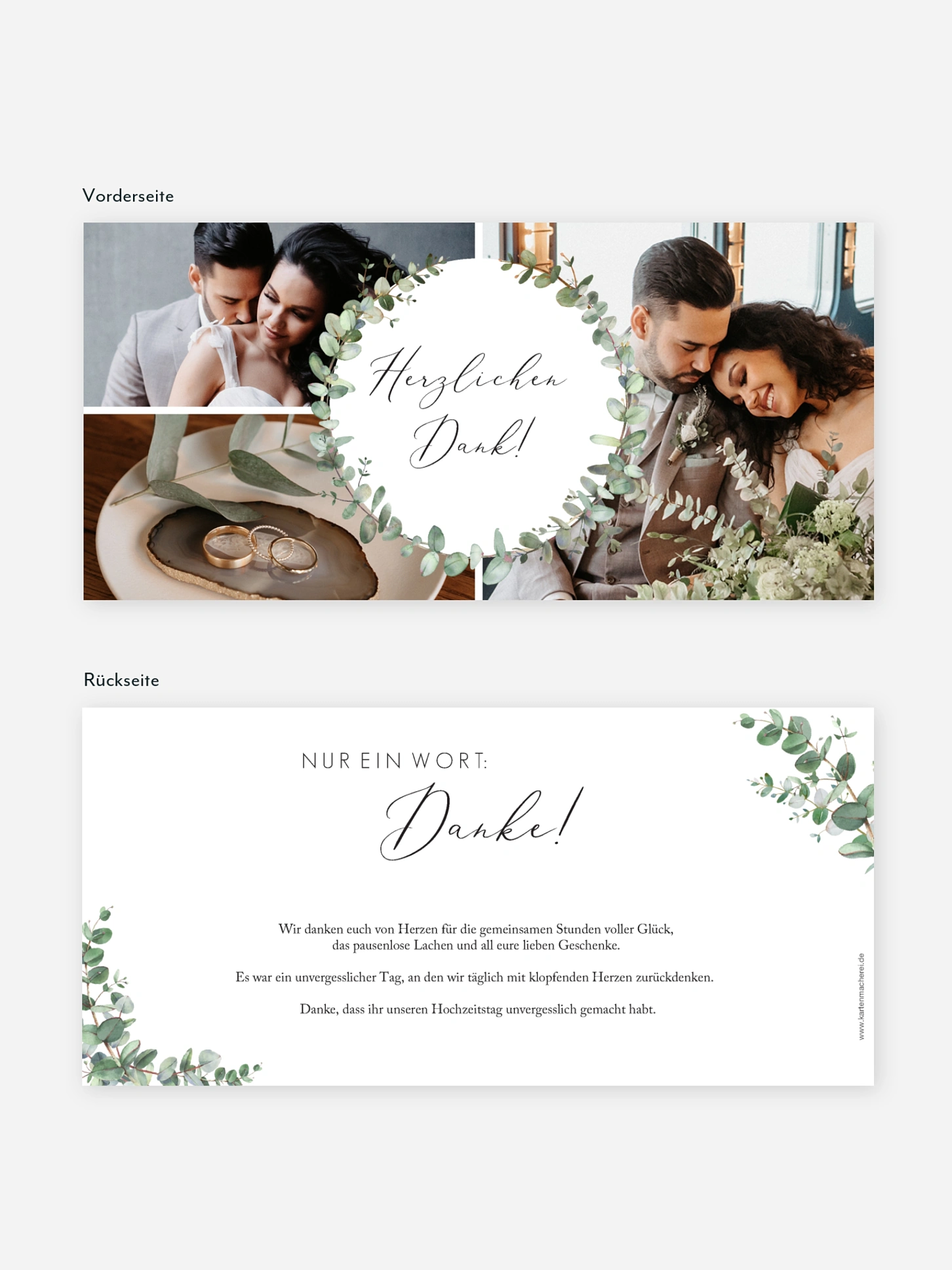 Dankeskarte Hochzeit Green Minimal
