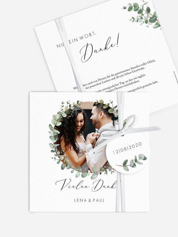 Dankeskarte Hochzeit Green Minimal
