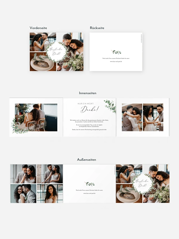 Dankeskarte Hochzeit Green Minimal