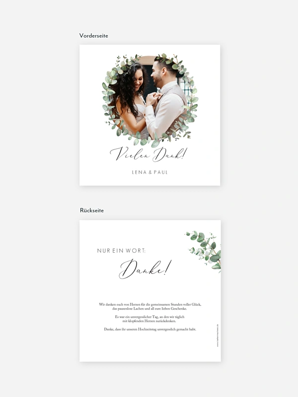 Dankeskarte Hochzeit Green Minimal