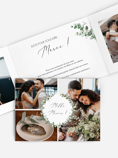 Carte de remerciements Green Minimal