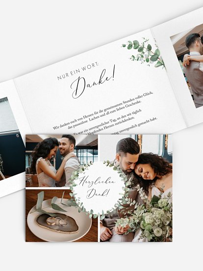 Dankeskarte Hochzeit Green Minimal