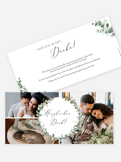 Dankeskarte Hochzeit Green Minimal