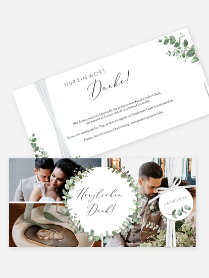 Dankeskarte Hochzeit Green Minimal