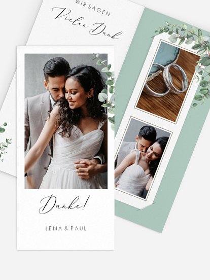 Dankeskarte Hochzeit Green Minimal