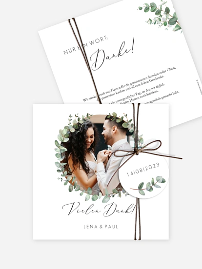 Dankeskarte Hochzeit Green Minimal