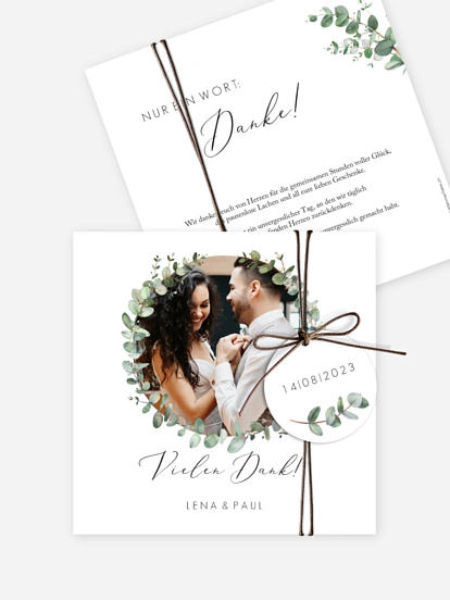 Dankeskarte Hochzeit Green Minimal