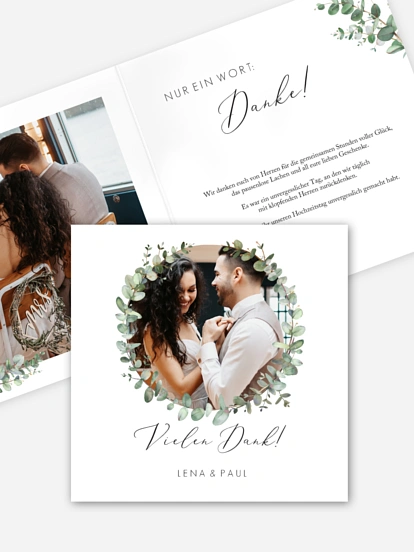 Dankeskarte Hochzeit Green Minimal