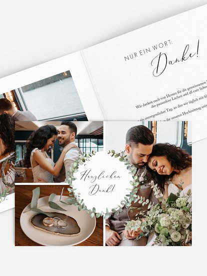 Dankeskarte Hochzeit Green Minimal