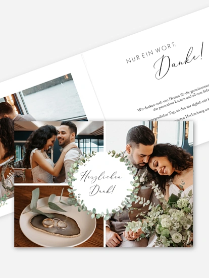 Dankeskarte Hochzeit Green Minimal