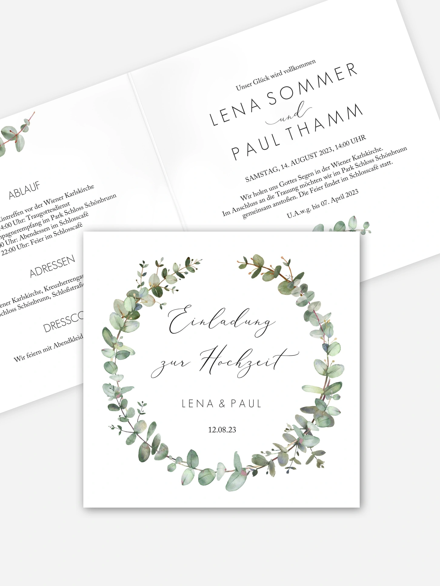 Hochzeitseinladung Green Minimal