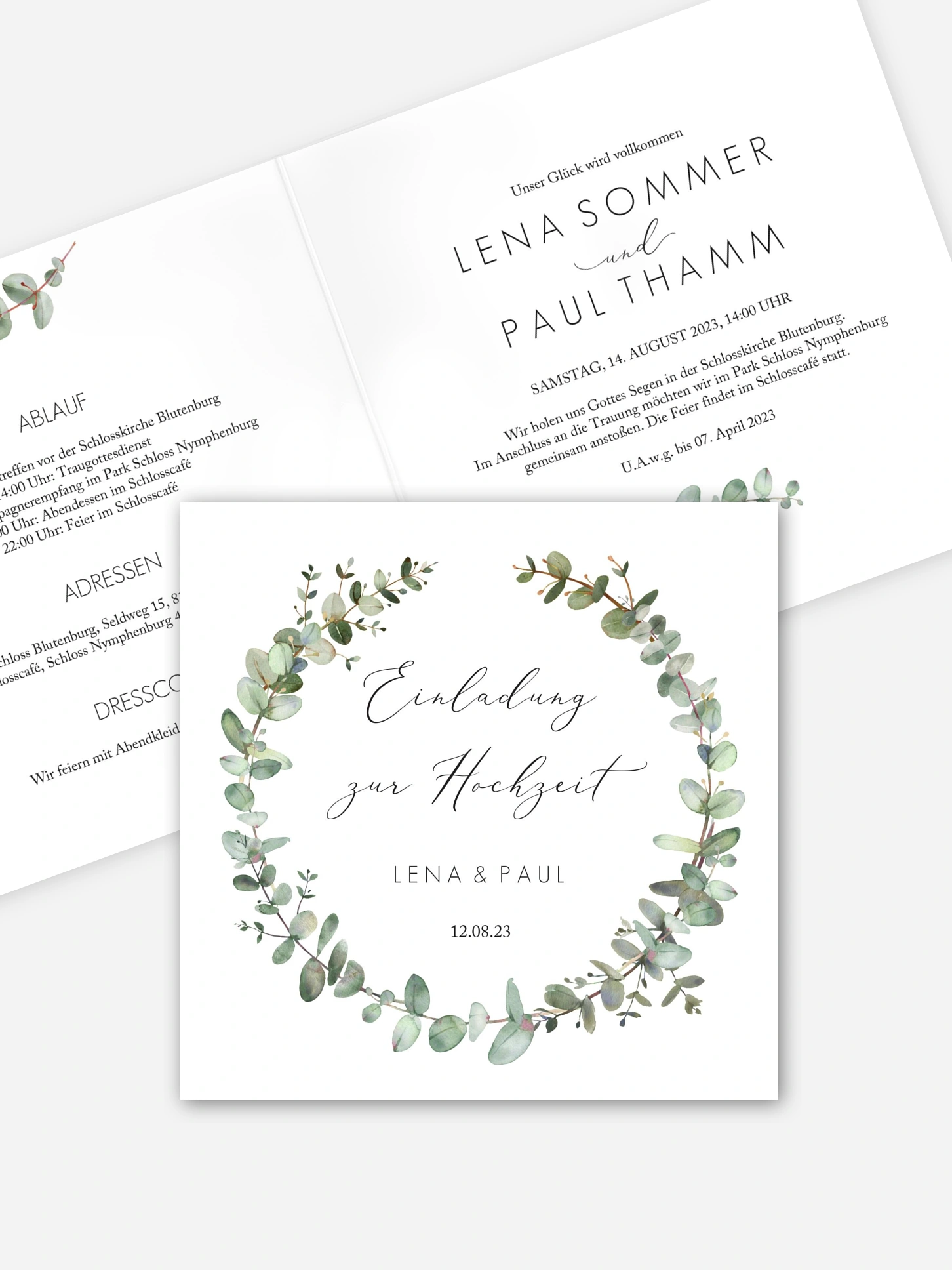 Hochzeitseinladung Green Minimal