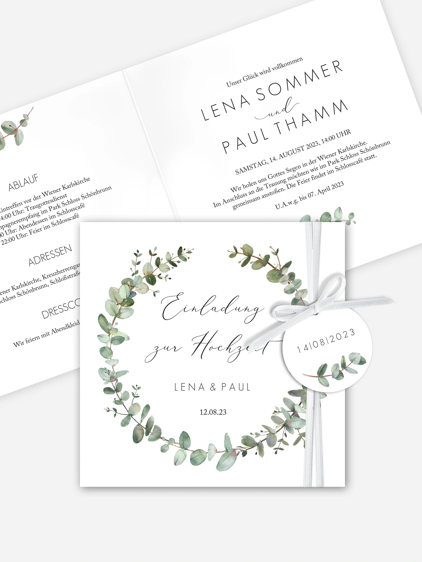 Hochzeitseinladung Green Minimal