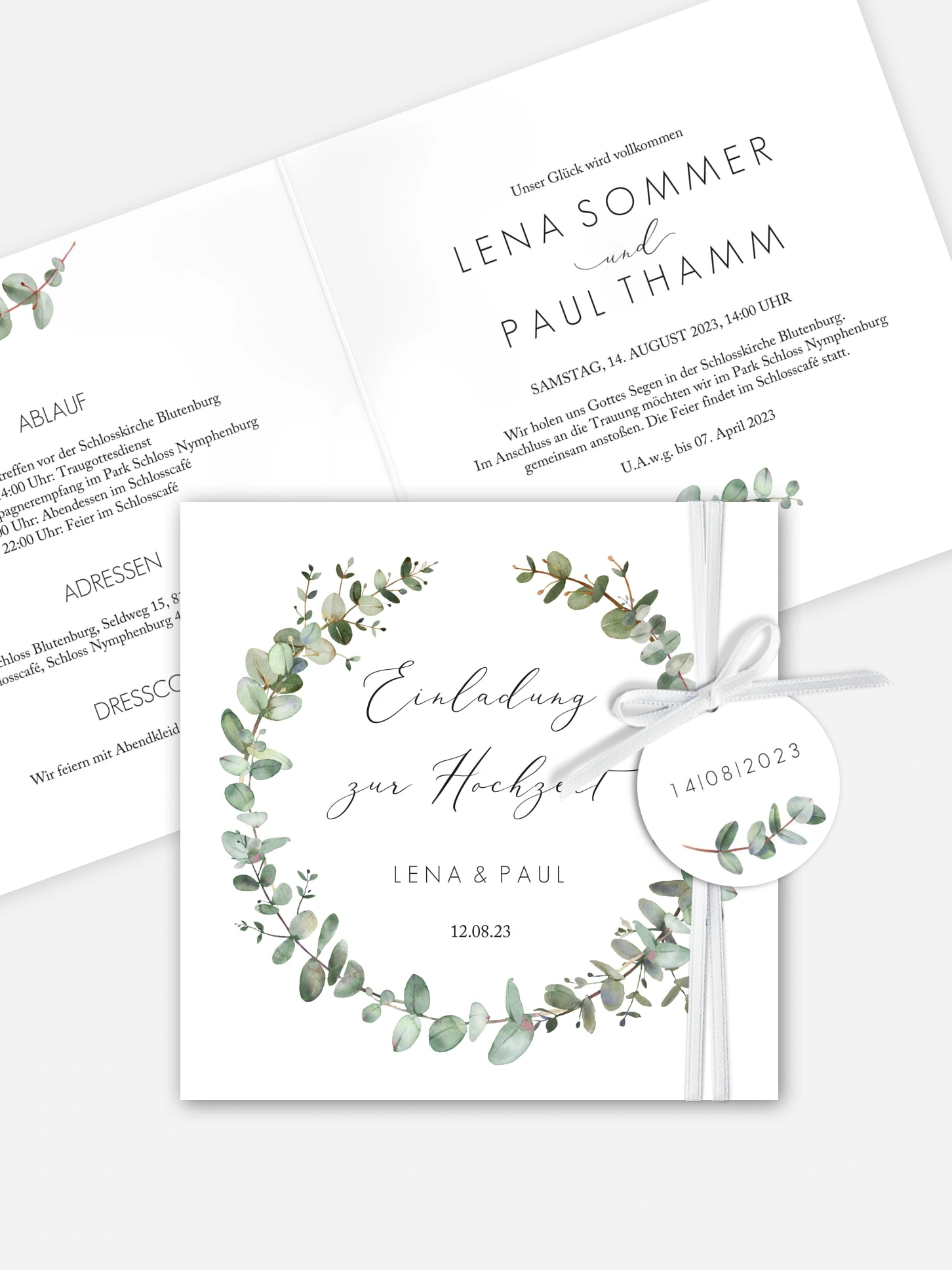 Hochzeitseinladung Green Minimal