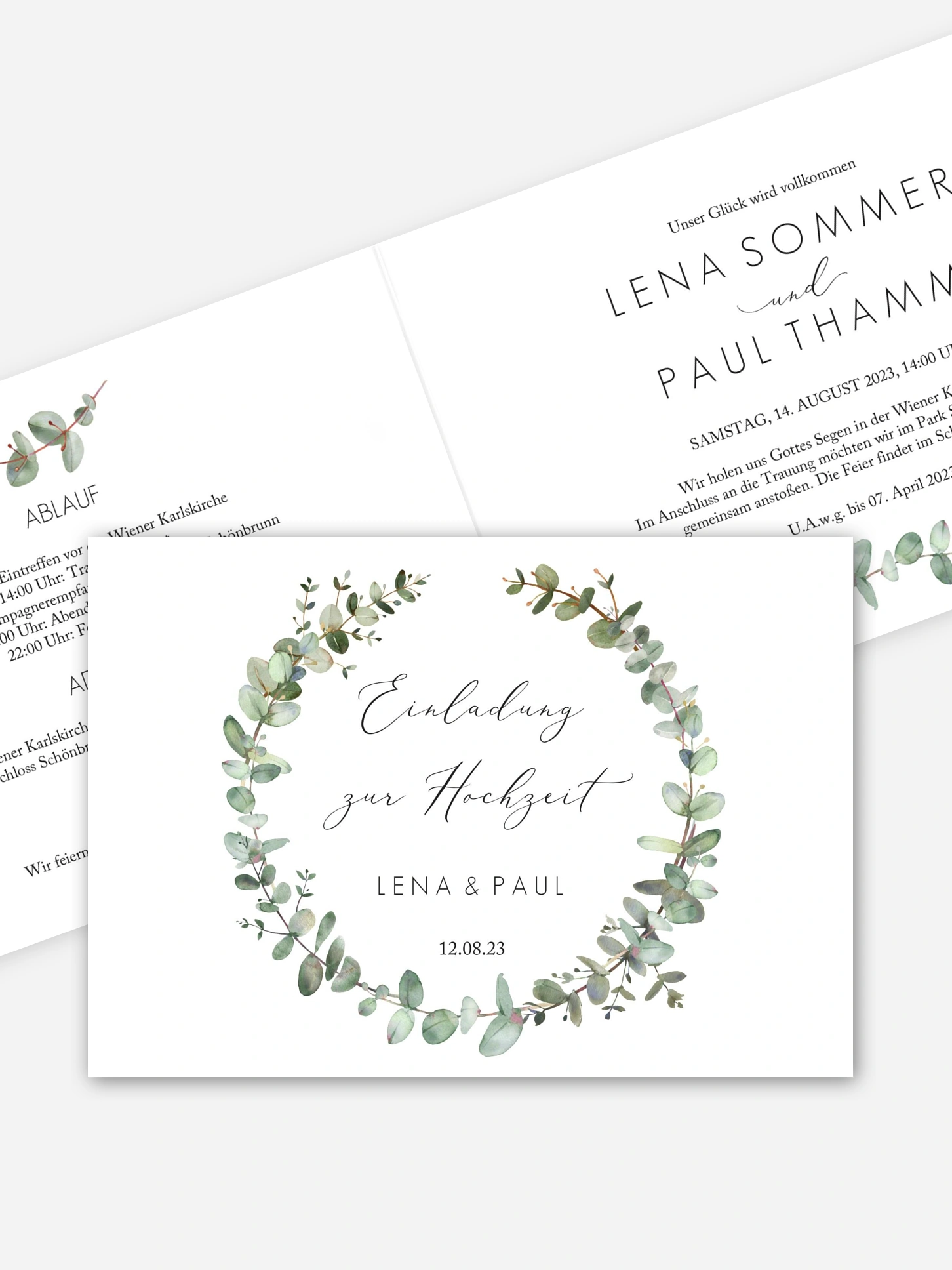 Hochzeitseinladung Green Minimal