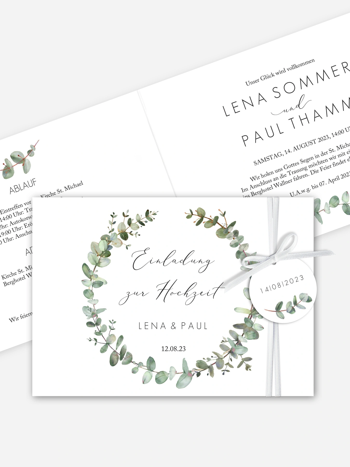 Hochzeitseinladung Green Minimal