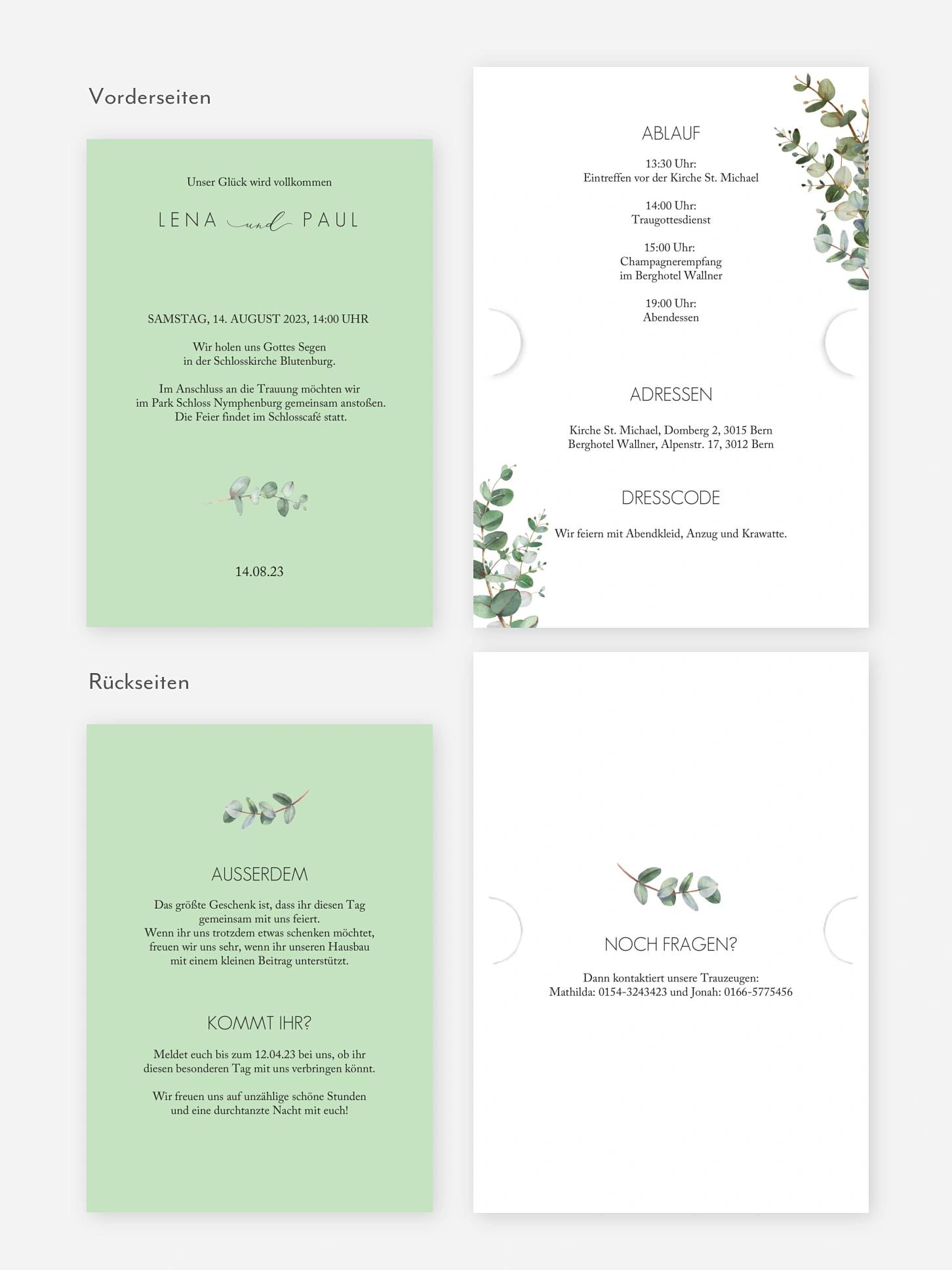 Hochzeitseinladung Green Minimal