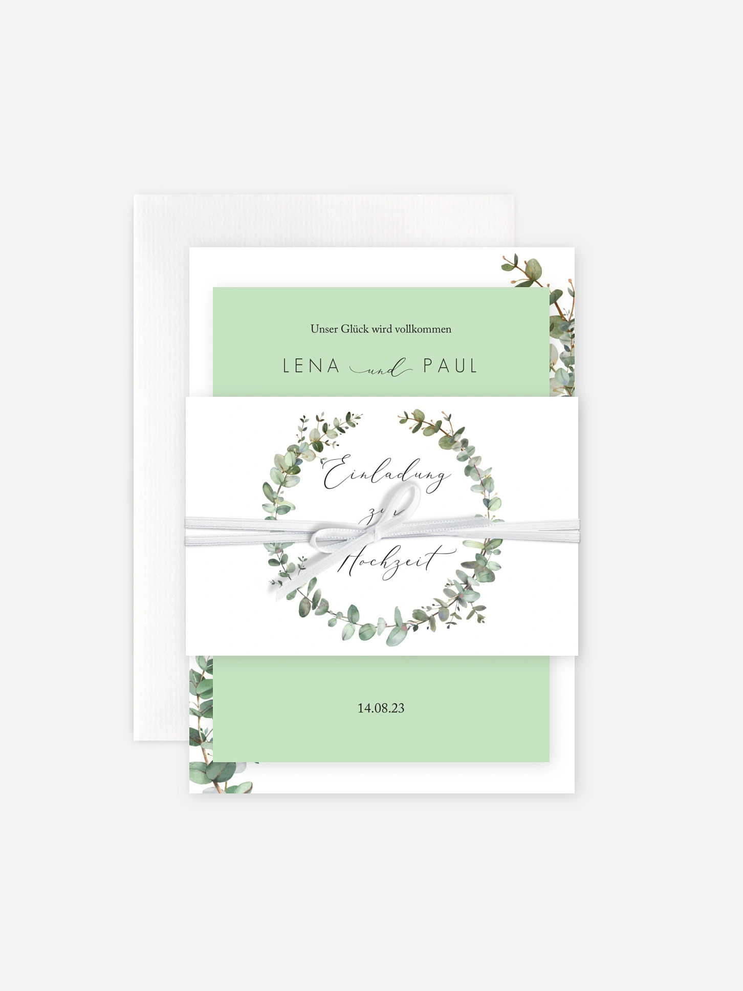 Hochzeitseinladung Green Minimal