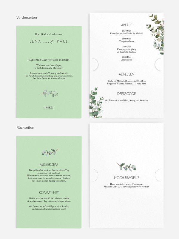 Hochzeitseinladung Green Minimal
