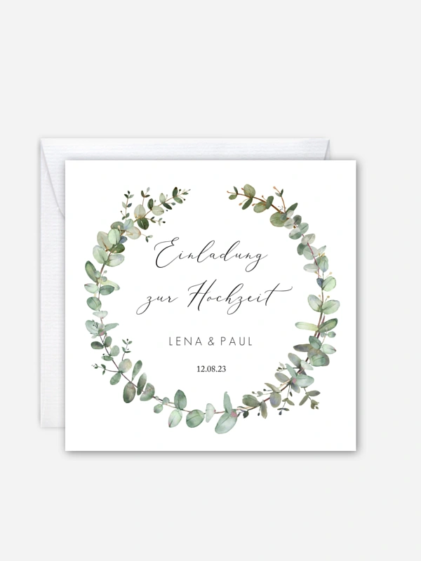 Hochzeitseinladung Green Minimal