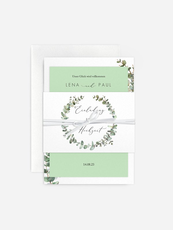 Hochzeitseinladung Green Minimal