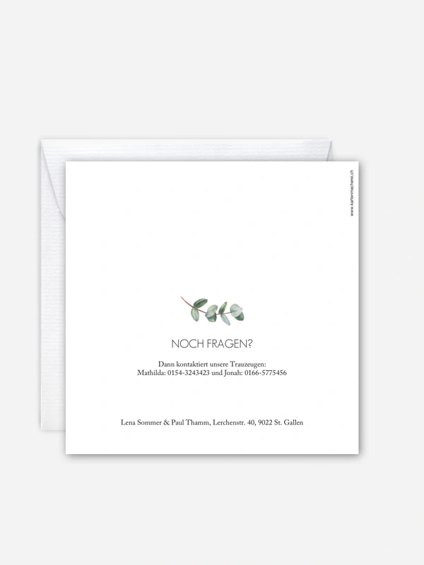Hochzeitseinladung Green Minimal