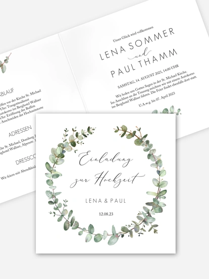 Hochzeitseinladung Green Minimal
